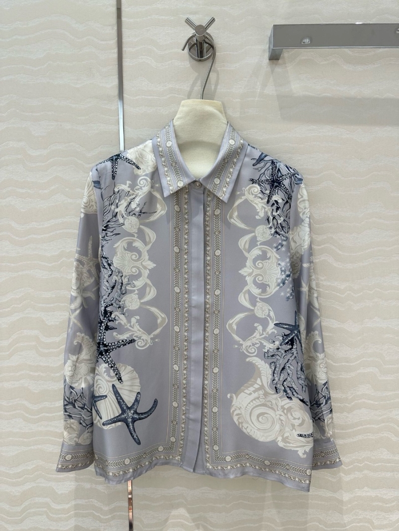 Versace Venus Morandi-Tone Silk Twill Shirt