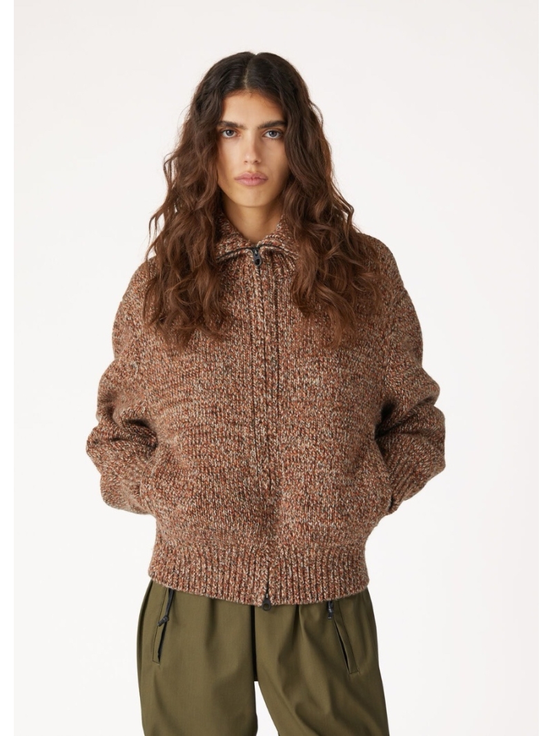 Loro Piana 24FW Cashmere Aviator Jacket Rustic Heather Brown