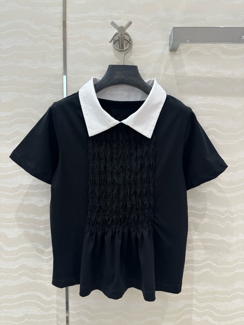 Chanel 25P Coco Embroidered Logo Cotton Short-Sleeve T-Shirt – Elegant and Youthful