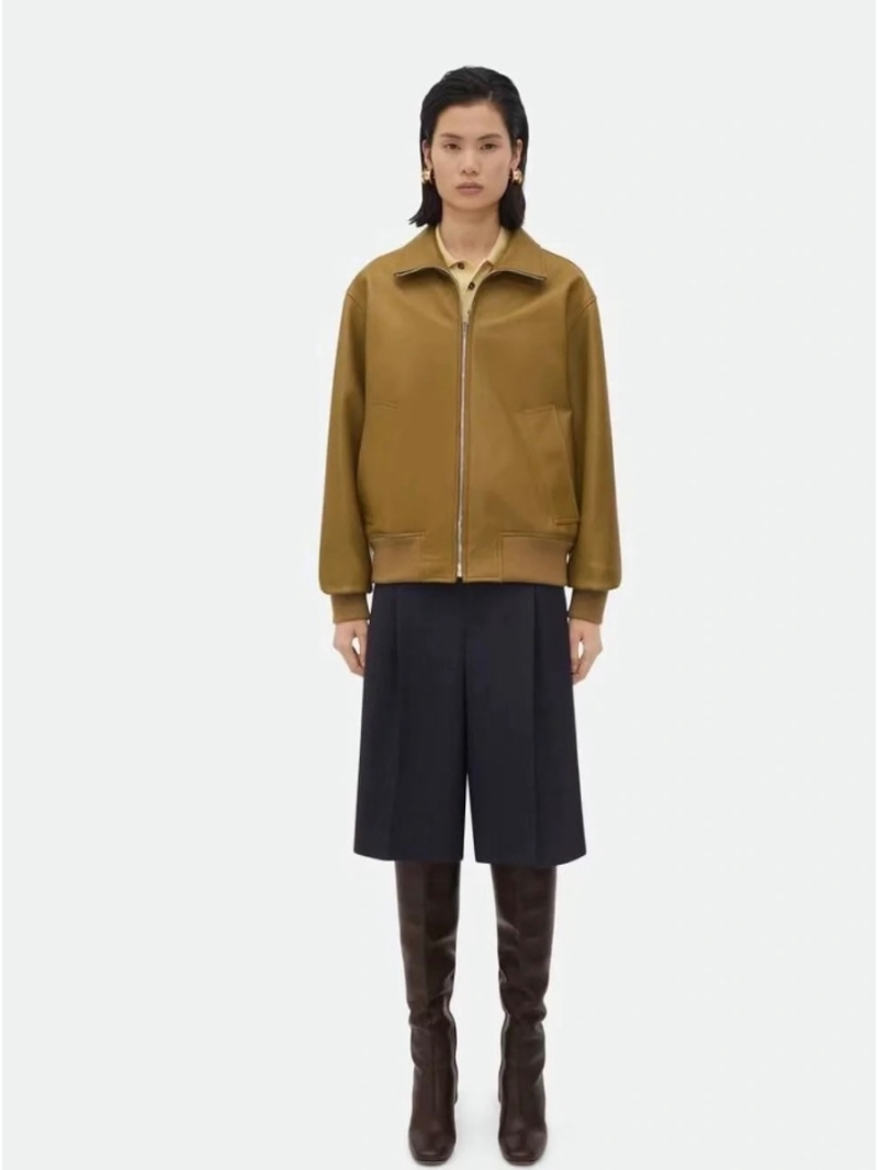 Bottega Veneta BV Acorn Brown Lambskin Leather Jacket