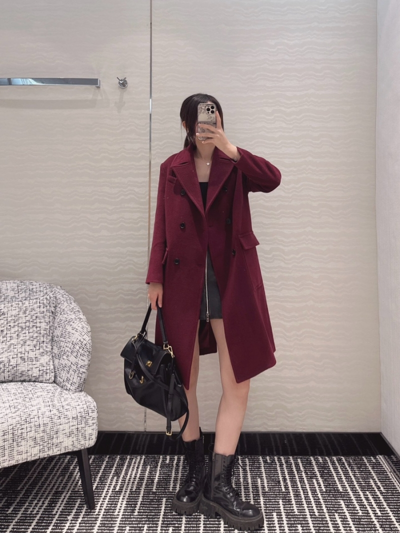 Bottega Veneta Double-Breasted Wool Cashmere Coat Angora