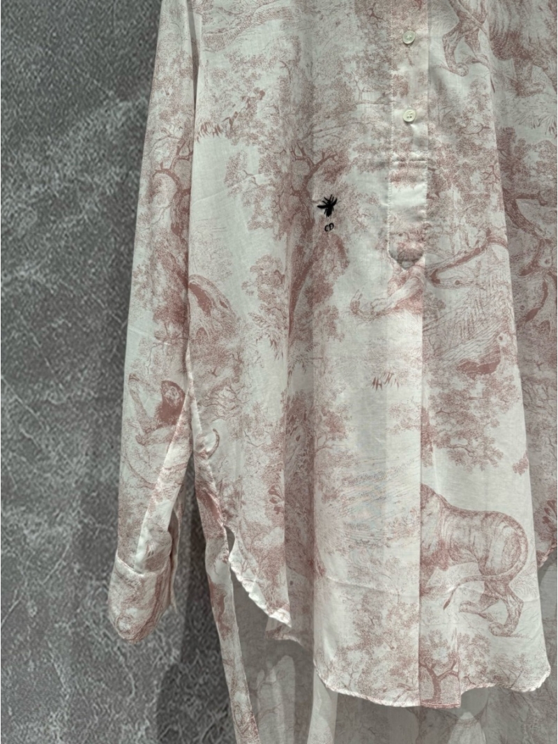 Dior 2024 Fall Riviera Collection - Animal Print Shirt in Blush Pink