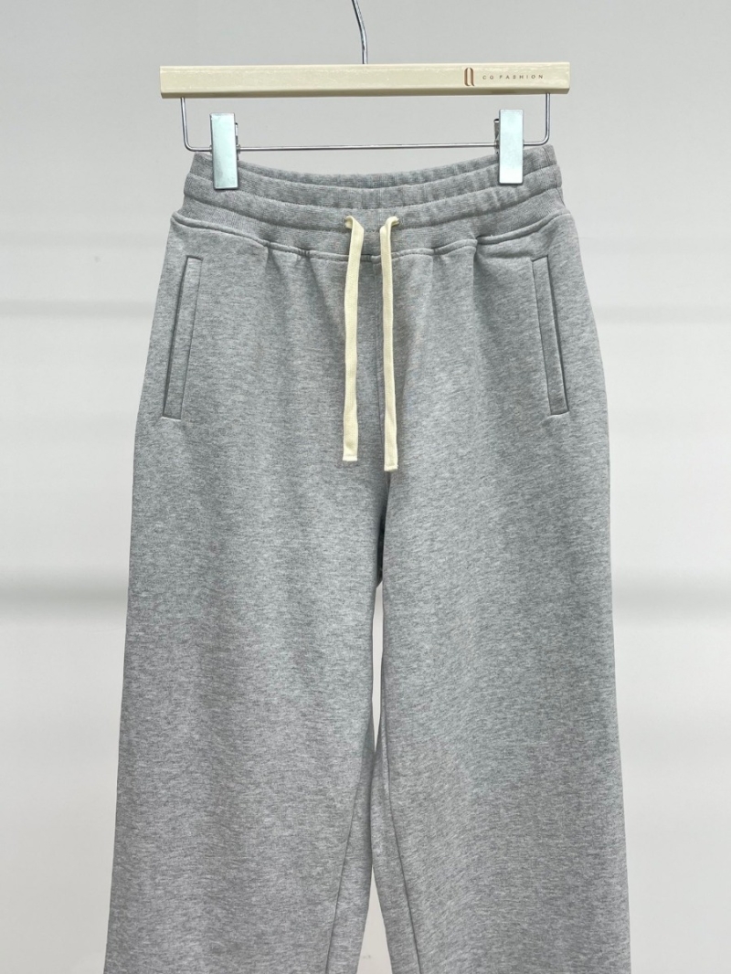 Miu Miu 24FW Leather Patch Embroidered Pocket Cotton Sweatpants