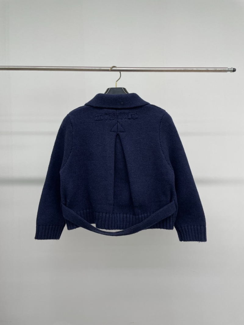 Miu Miu Runway Collection Embellished Wool Cardigan Knitted Cropped Top