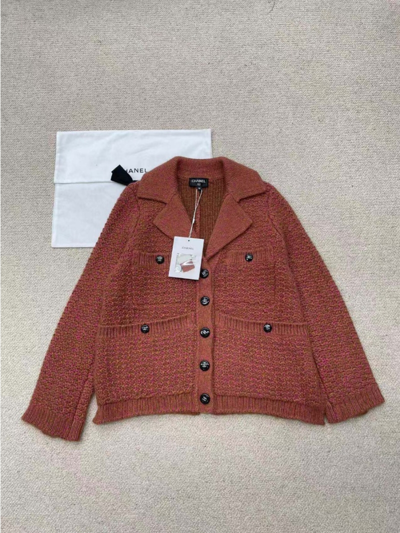 Chanel 24 Ski Collection Orange Four-Pocket Cashmere Jacket