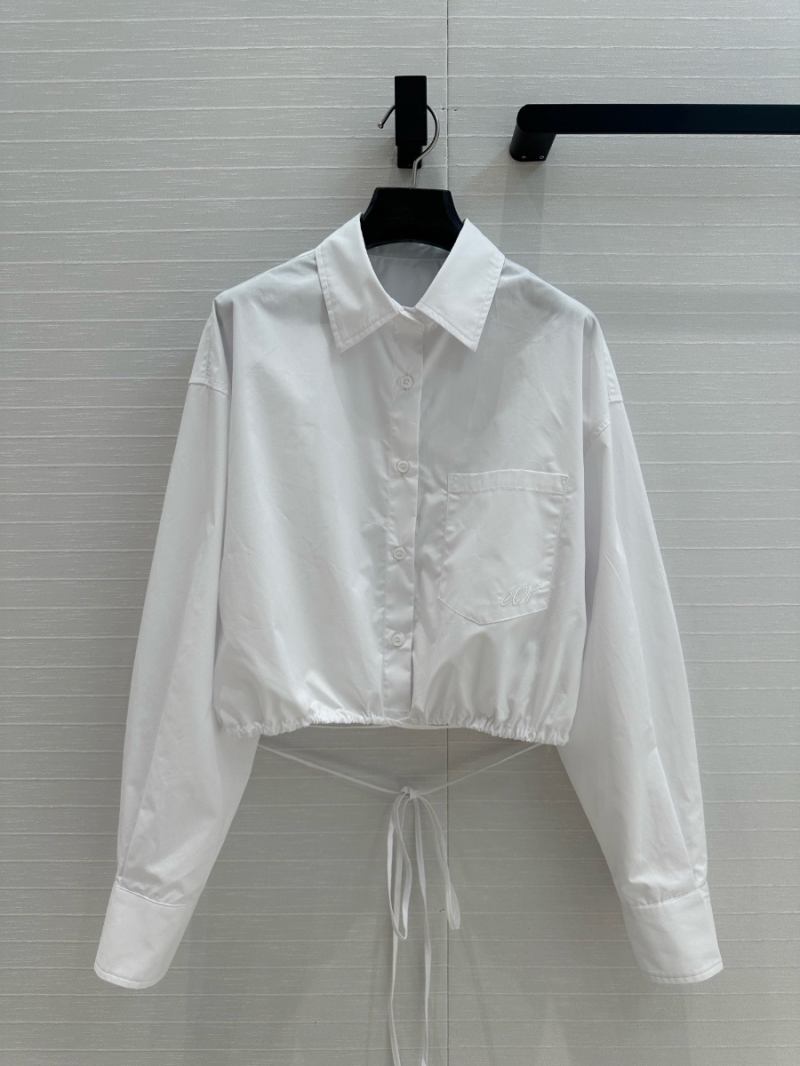 Alexander Wang Drawstring Cropped Shirt White – Sleek and Sophisticated