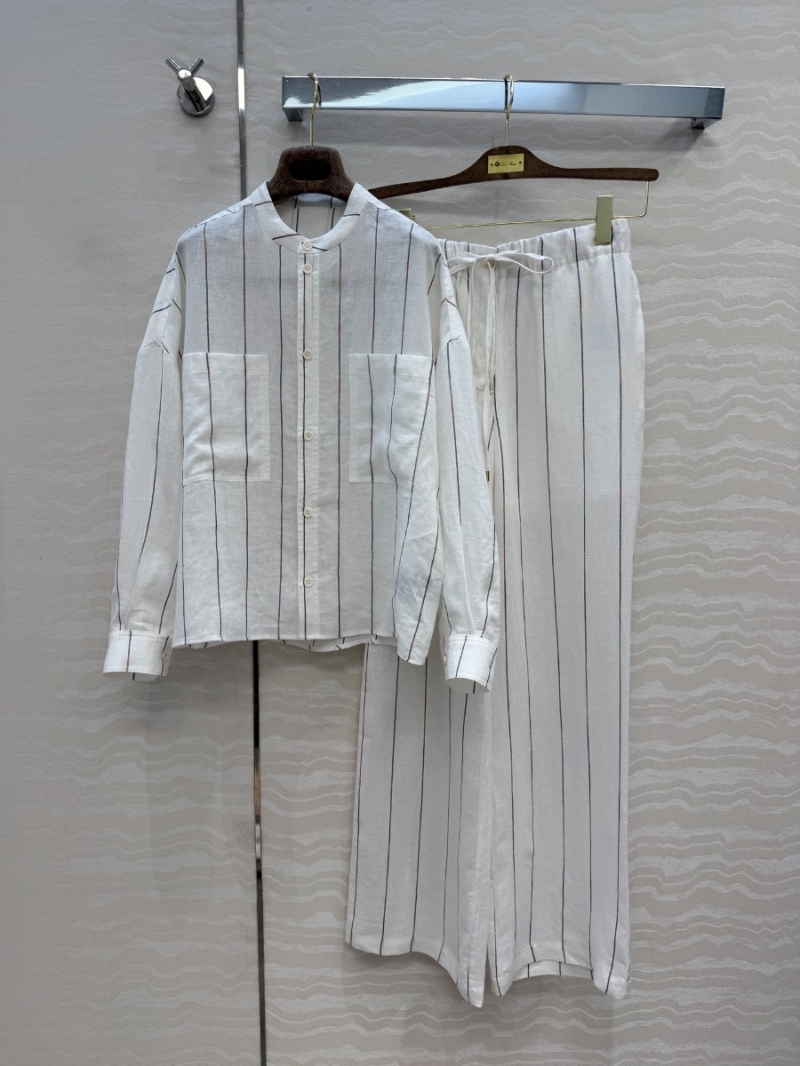 Loro Piana Exquisite 100% Imported Linen Striped Oversized Shirt