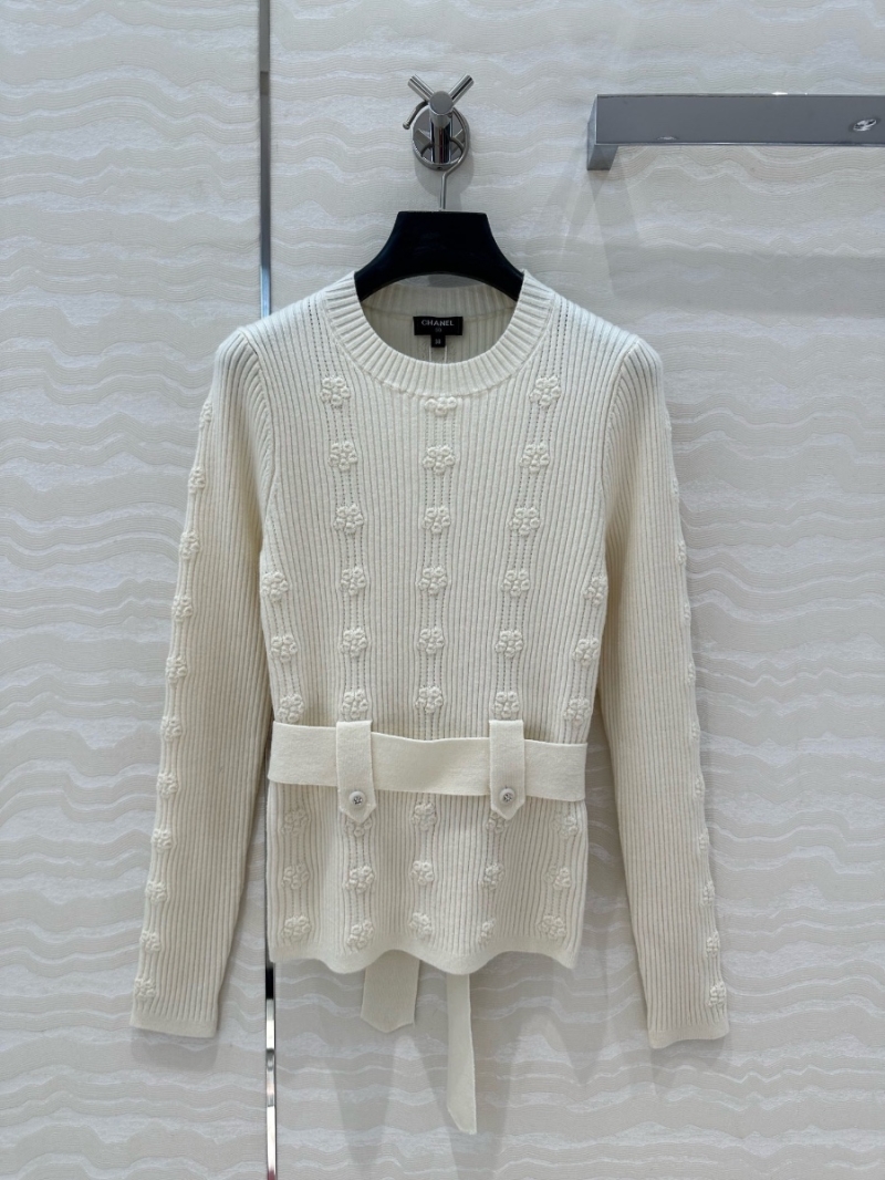 Chanel CC 24N Coco25 Early Spring Cashmere Sweater White