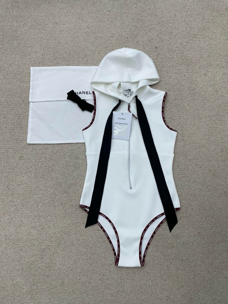 Chanel 25C Cruise Collection White CC Swimsuit