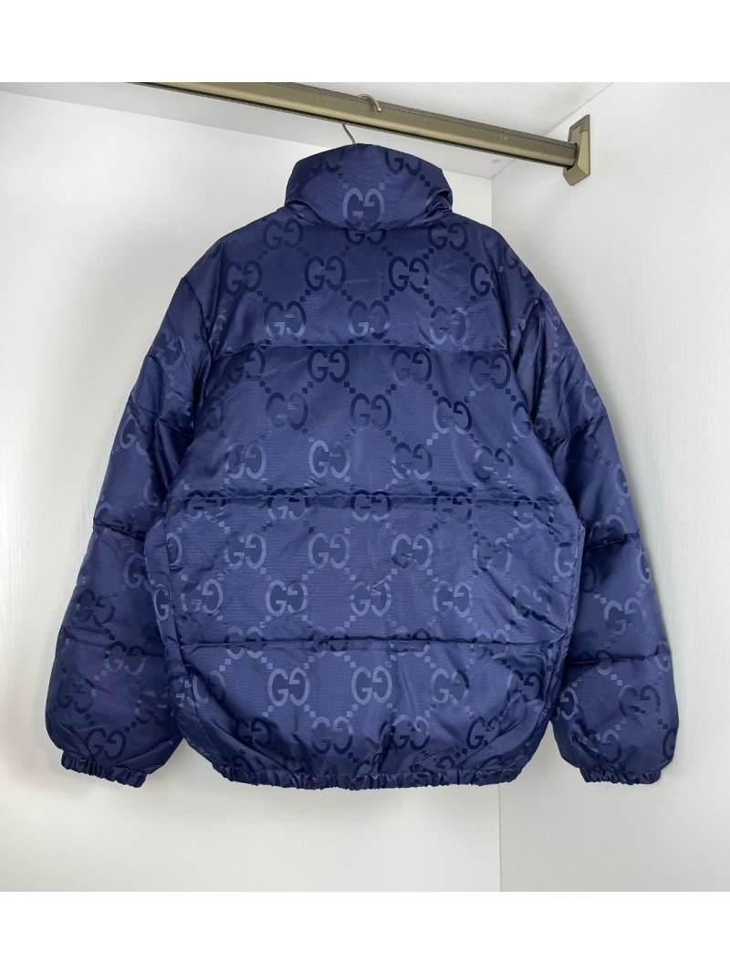 Gucci 2024 Jacquard Down Jacket in Navy Blue