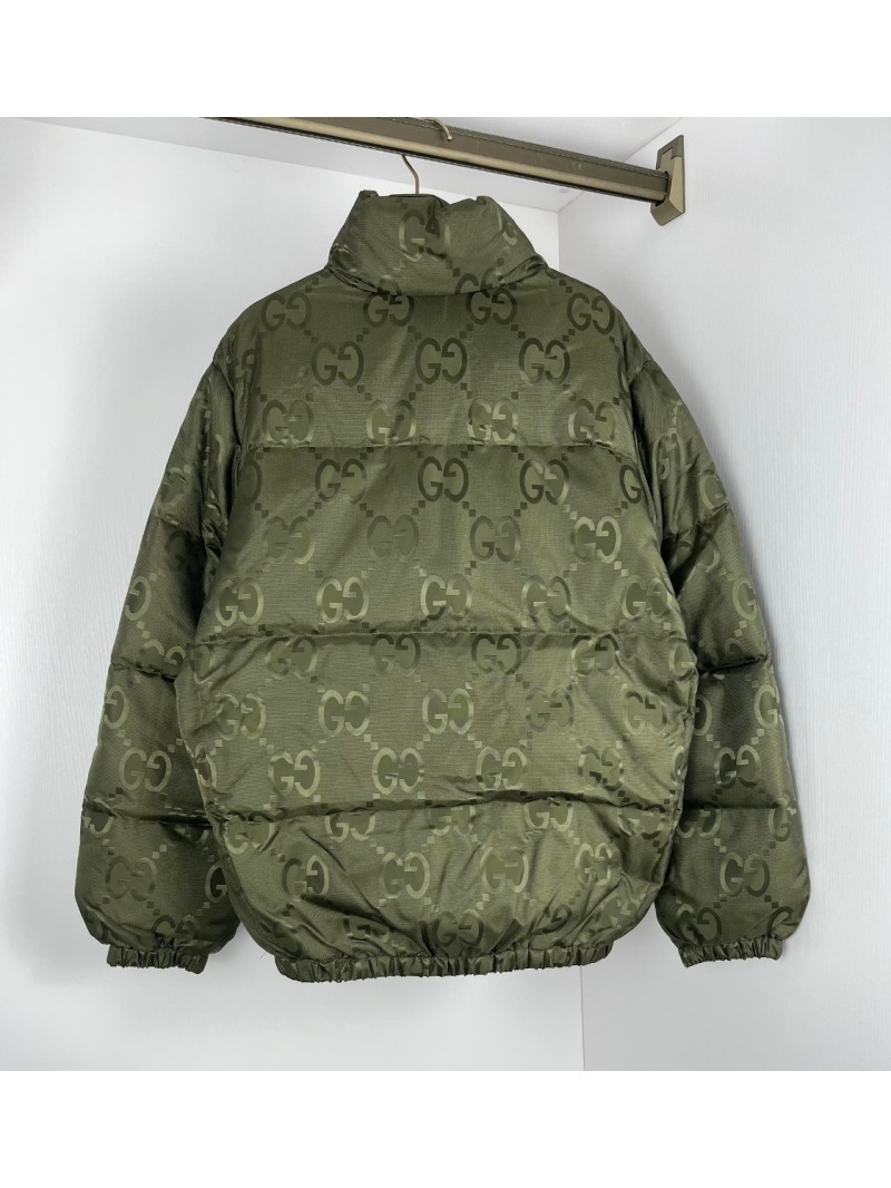 Gucci 2024 Jacquard Down Jacket in Olive Green