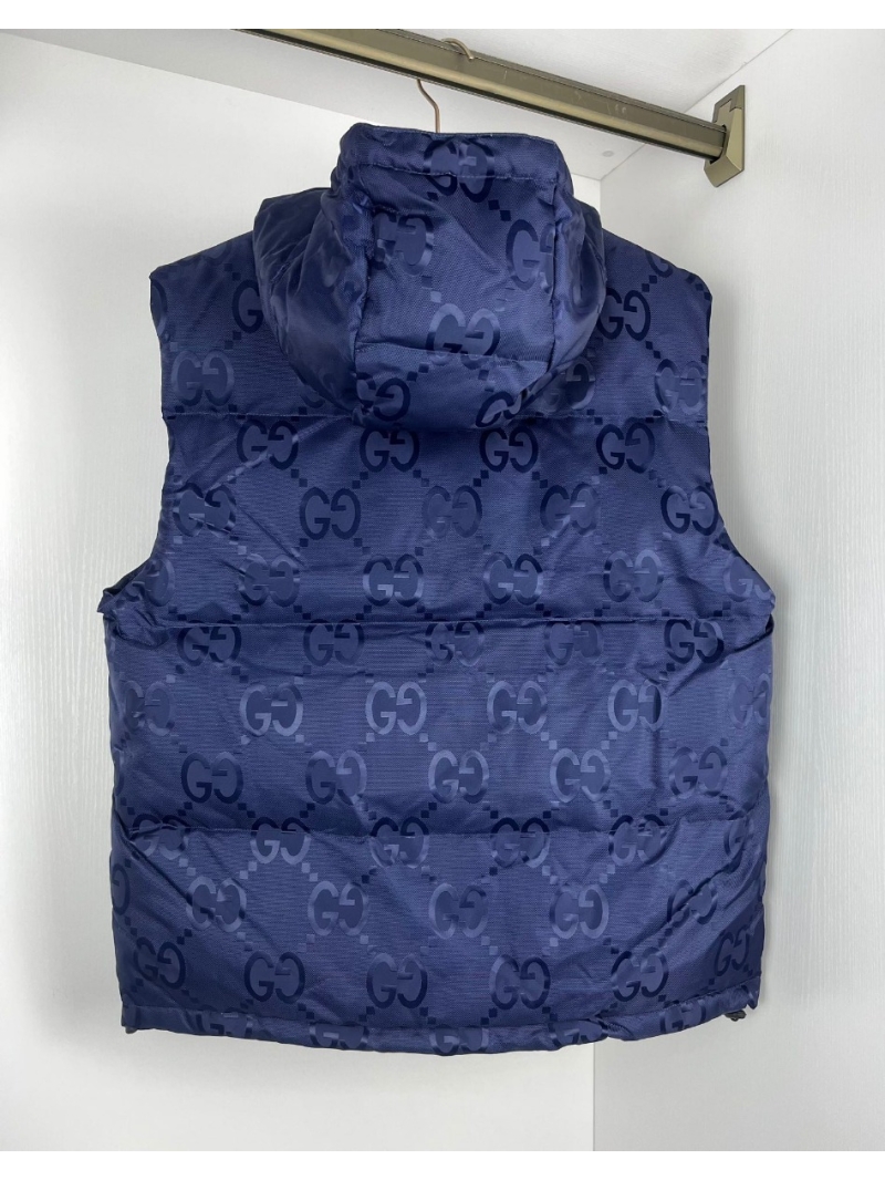 Gucci Him 2024 Jacquard Pattern Down Vest. Royal Blue