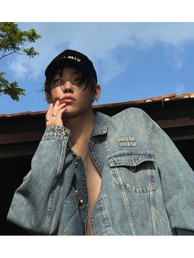 Miu Miu Unisex Small Logo Denim Jacket