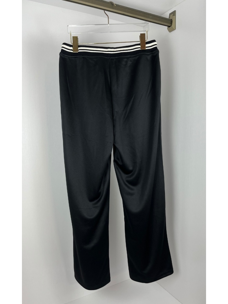 Celine Triomphe Embroidered Pants in Black and Off-White