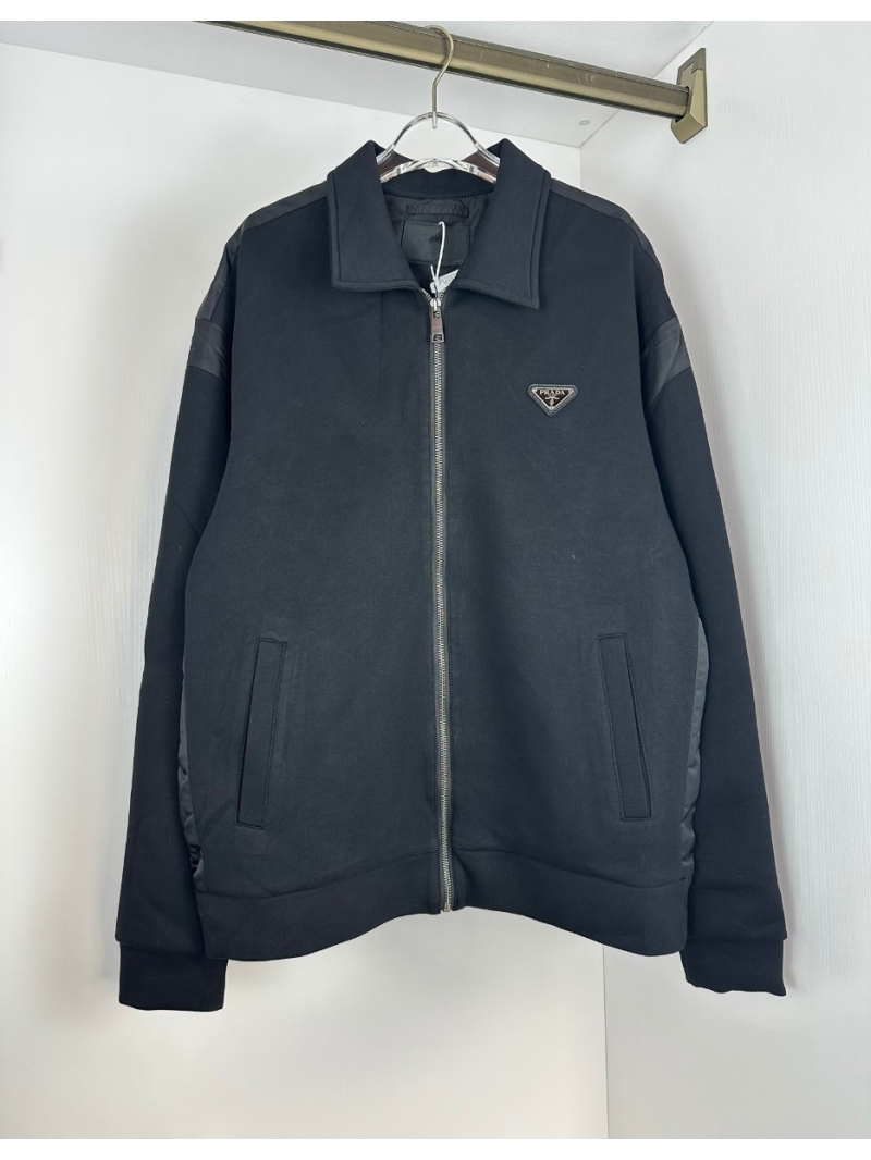 Prada 2024 Triangle Logo Zip Jacket – Black