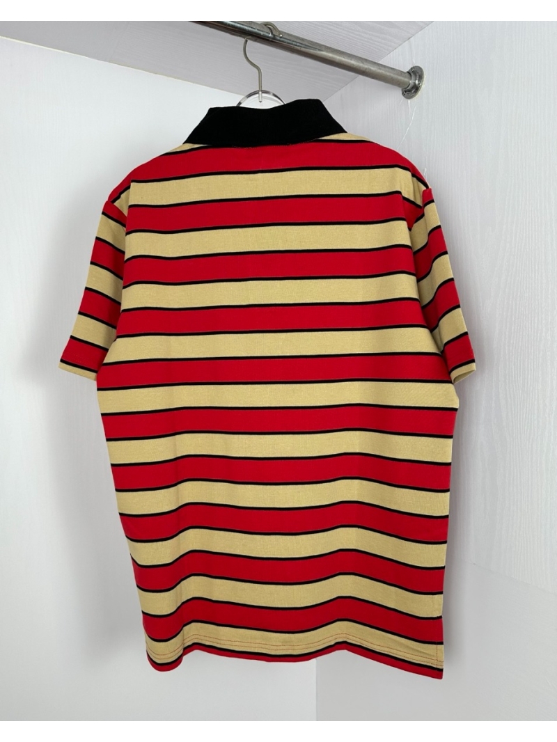 Prada 2025 Striped Embroidered Logo Polo Shirt