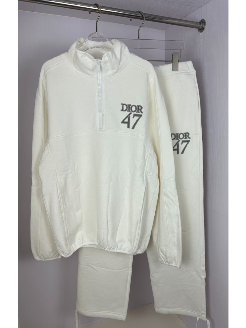 Dior 2025 Stylish Embroidered Sweatshirt Cream