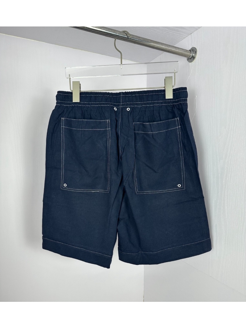Givenchy 2025 Elegant Denim Linen Shorts Navy Blue