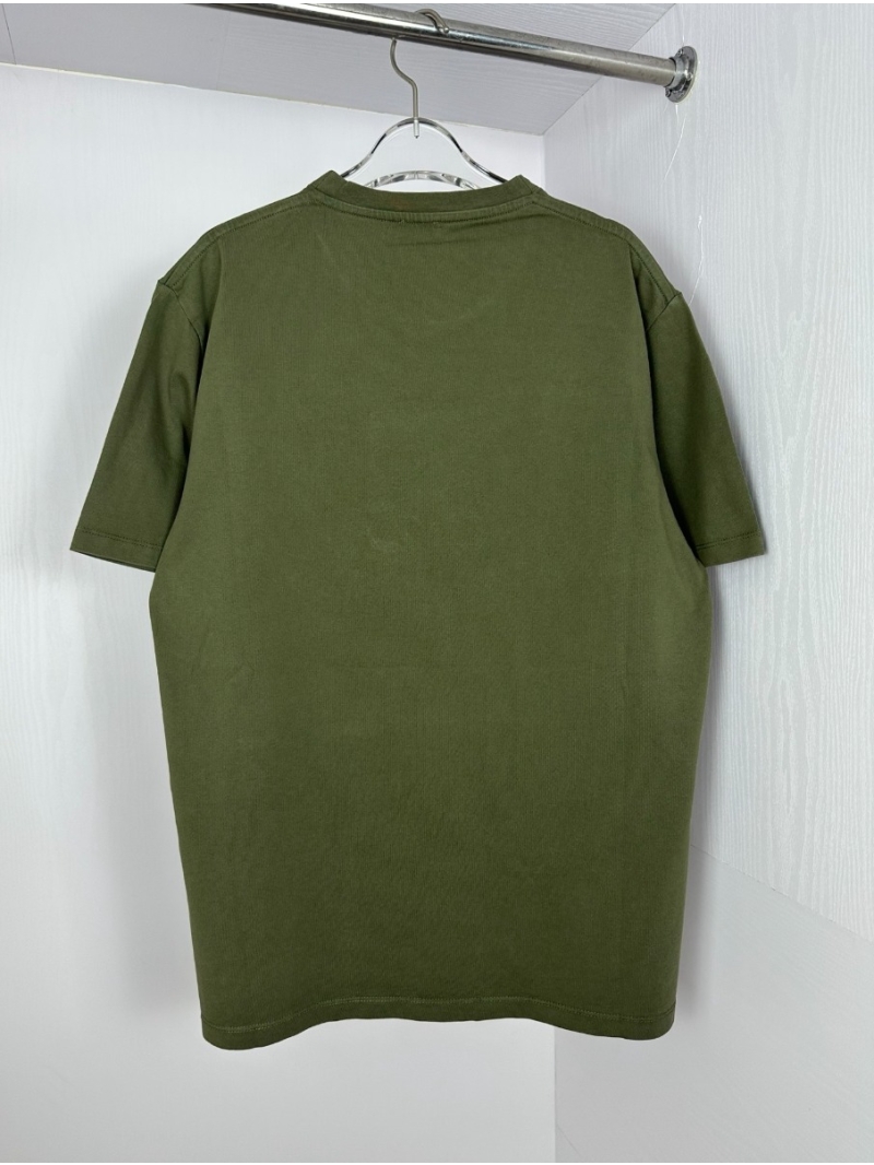 Loewe 2025 Embroidered Chic Graphic T-Shirt. Olive Green