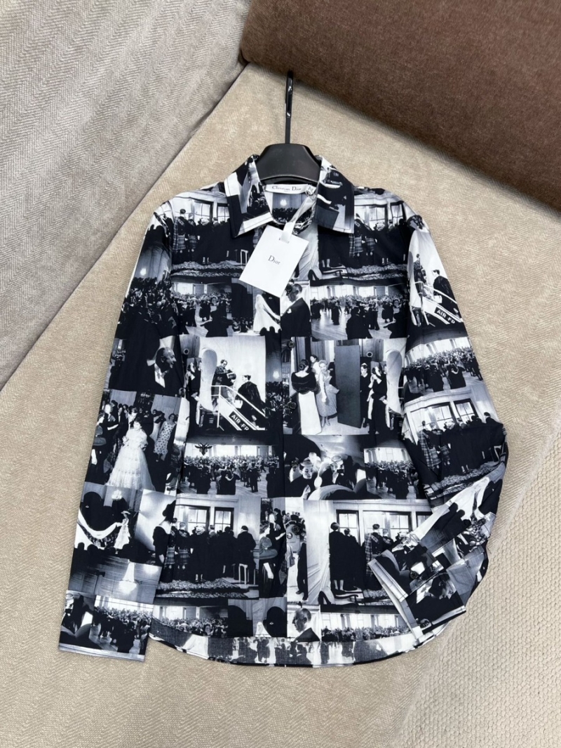 Dior 2025 Early Spring Retro Print Shirt in Black & White