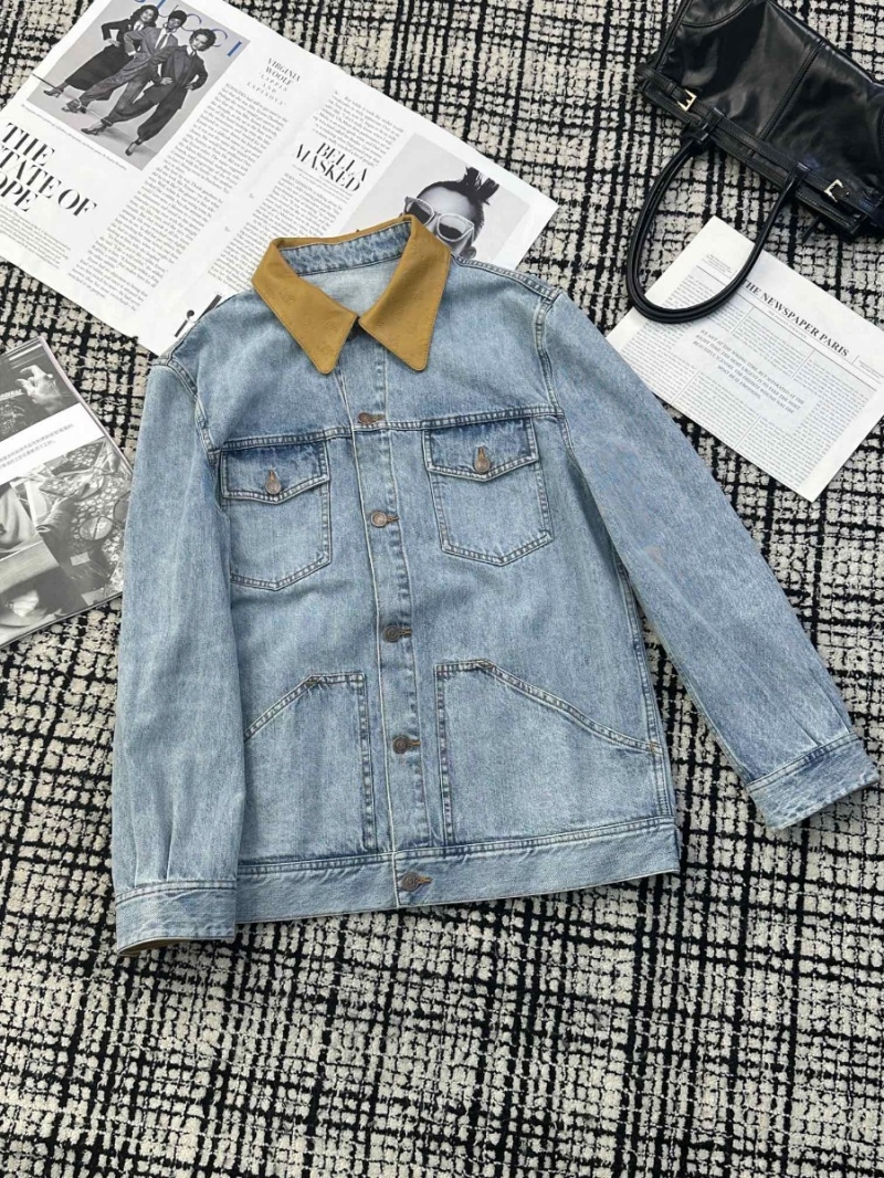 Celine Classic Collar Denim Jacket in Light Blue