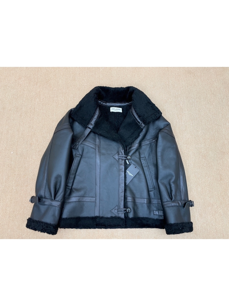 Saint Laurent Limited Edition Aviator Jacket in Lambskin and Shearling