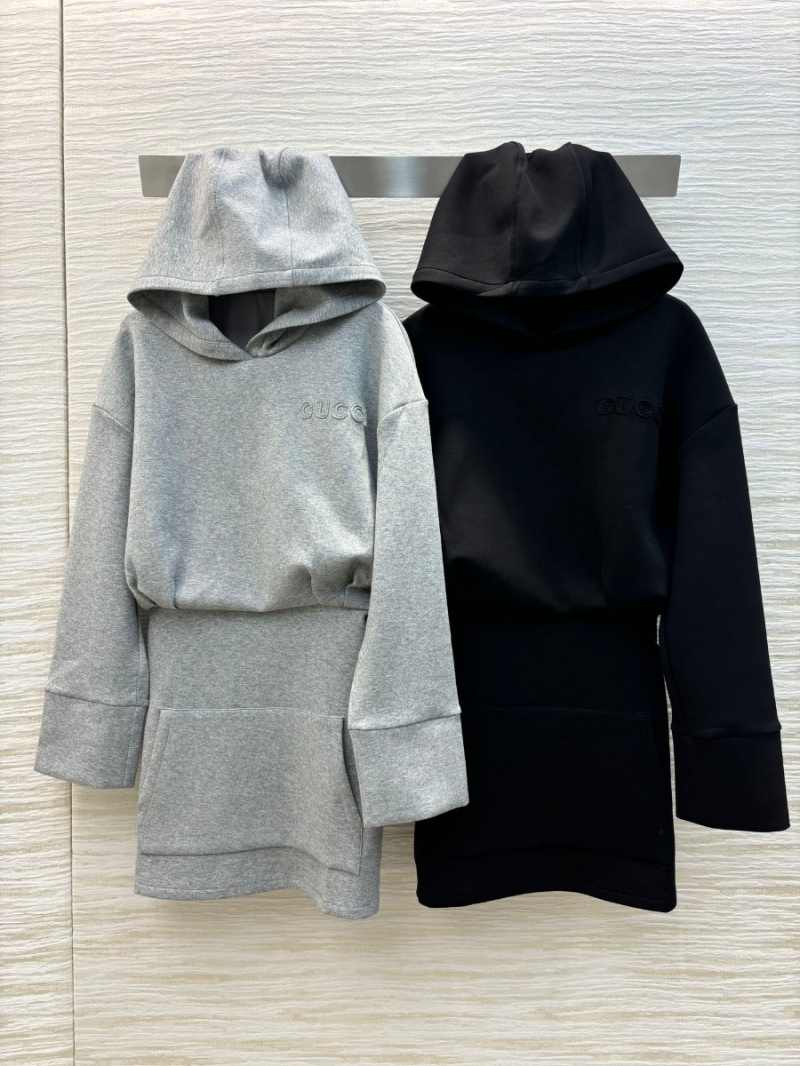 Gucci Fall/Winter 2024 Hoodie Dress - Grey and Black