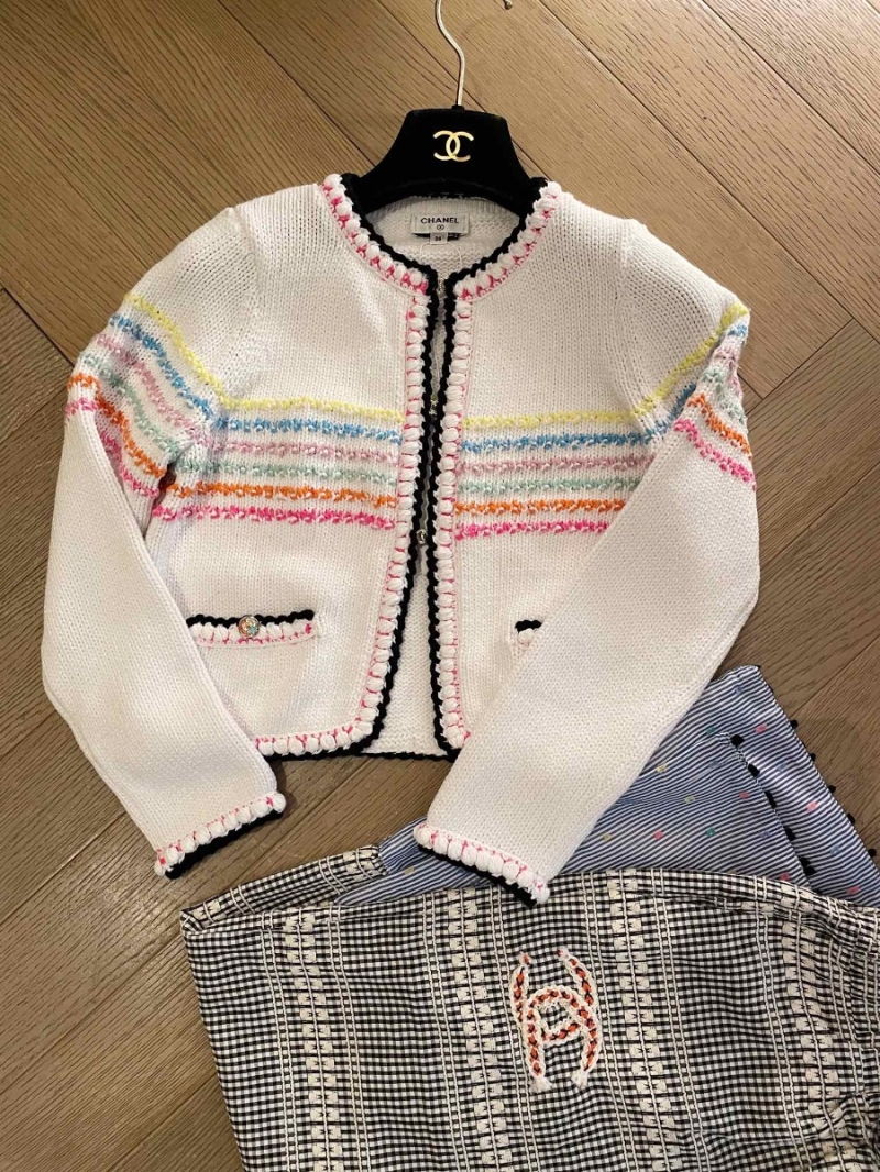 Chanel CC 24S Collection Playful Cardigan - Multicolor Stripes