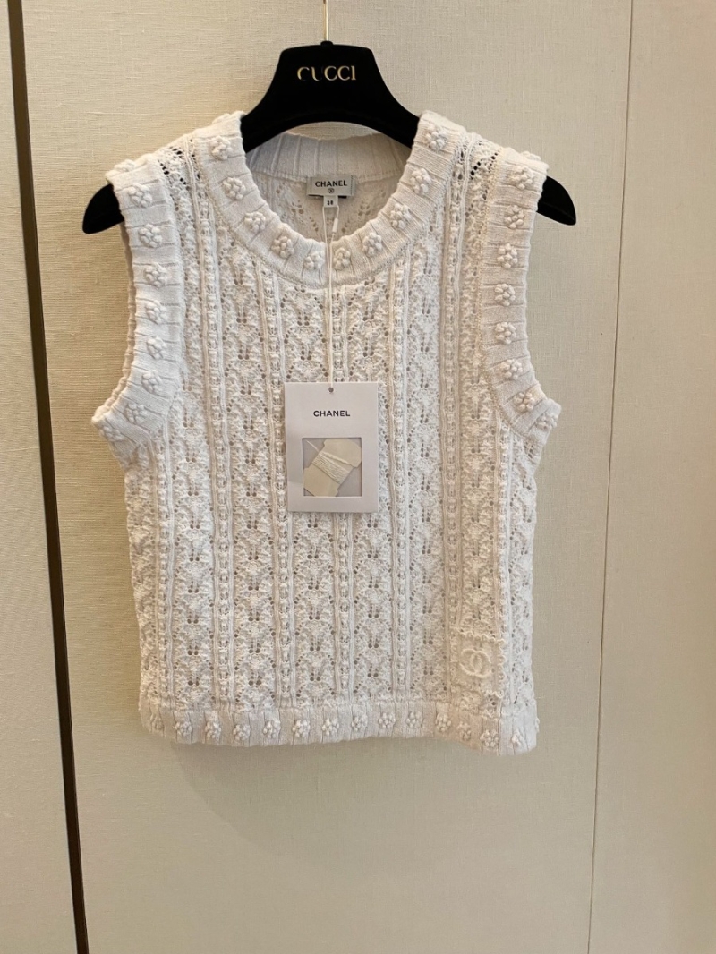Chanel CC24 Collection Elegant Vest - White
