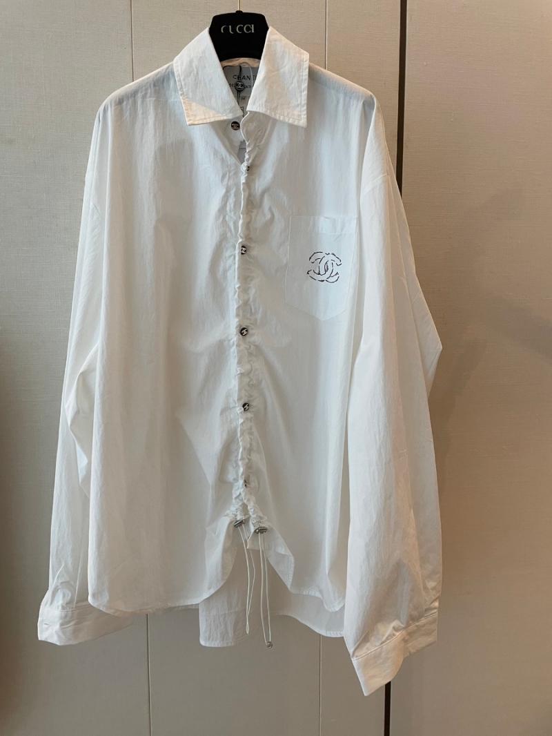 Chanel CC Vintage Collection Stylish Button-Up Shirt - White