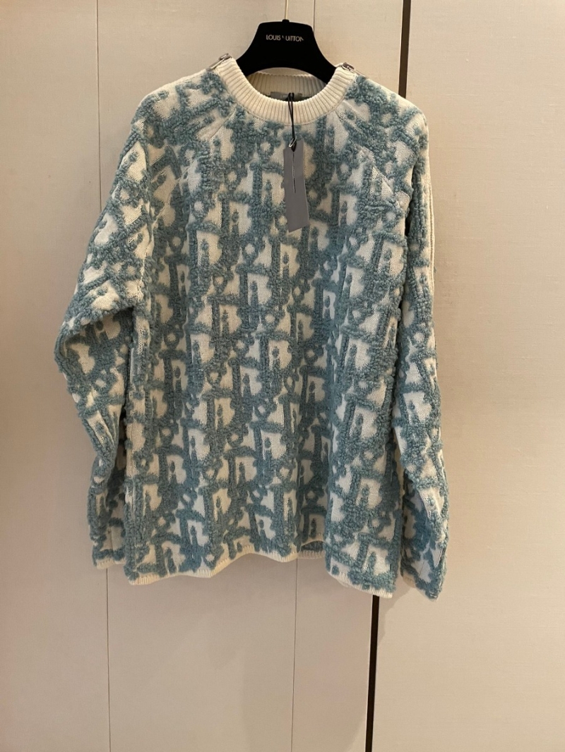 Dior Oblique Collection Modern Knitted Sweater in Light Green