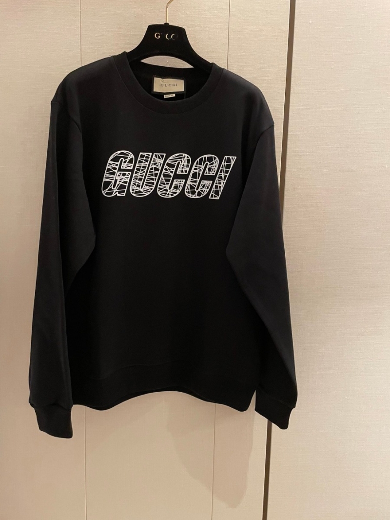 Gucci Early Fall Letter Print Cotton Hoodie Black