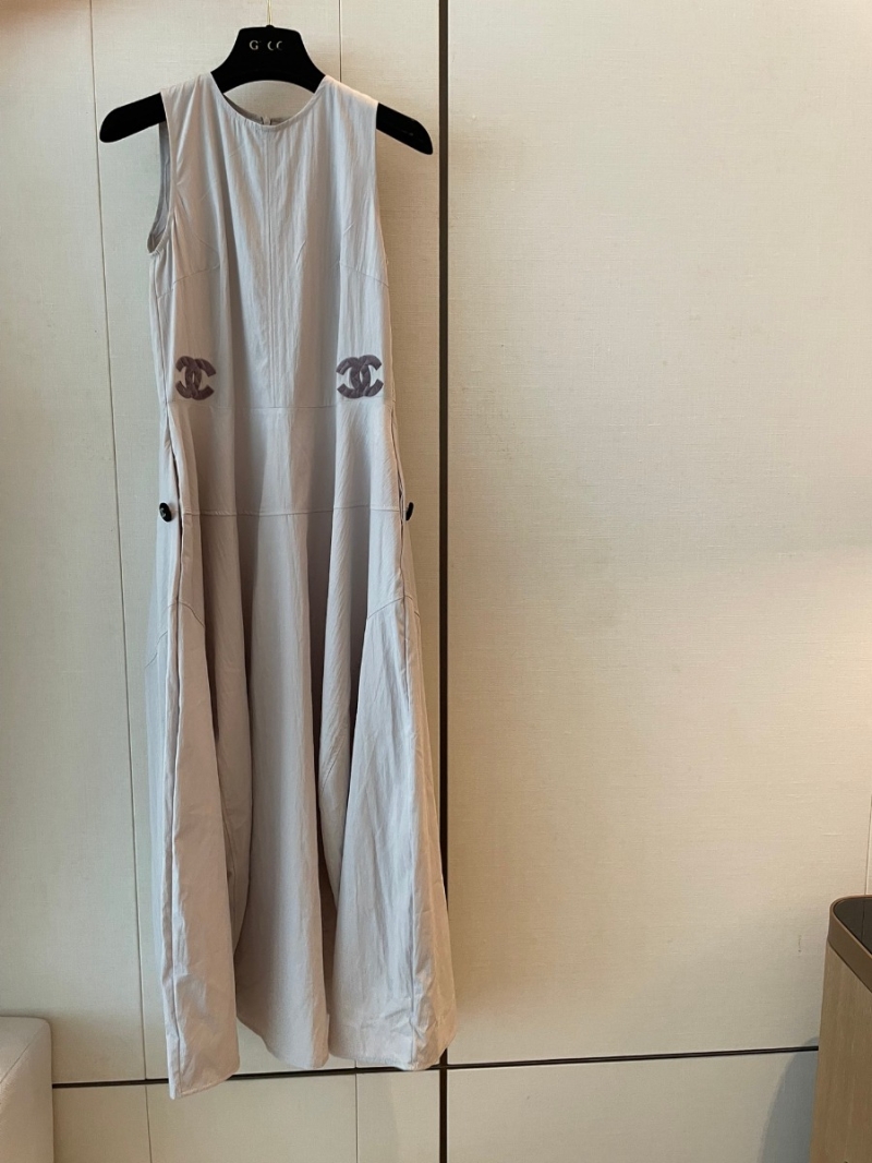 Chanel CC Vintage Sleeveless Dress - Soft Gray
