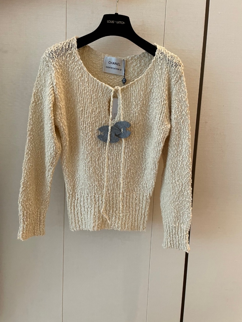 Chanel CC Vintage Collection Textured Knit Sweater - Cream