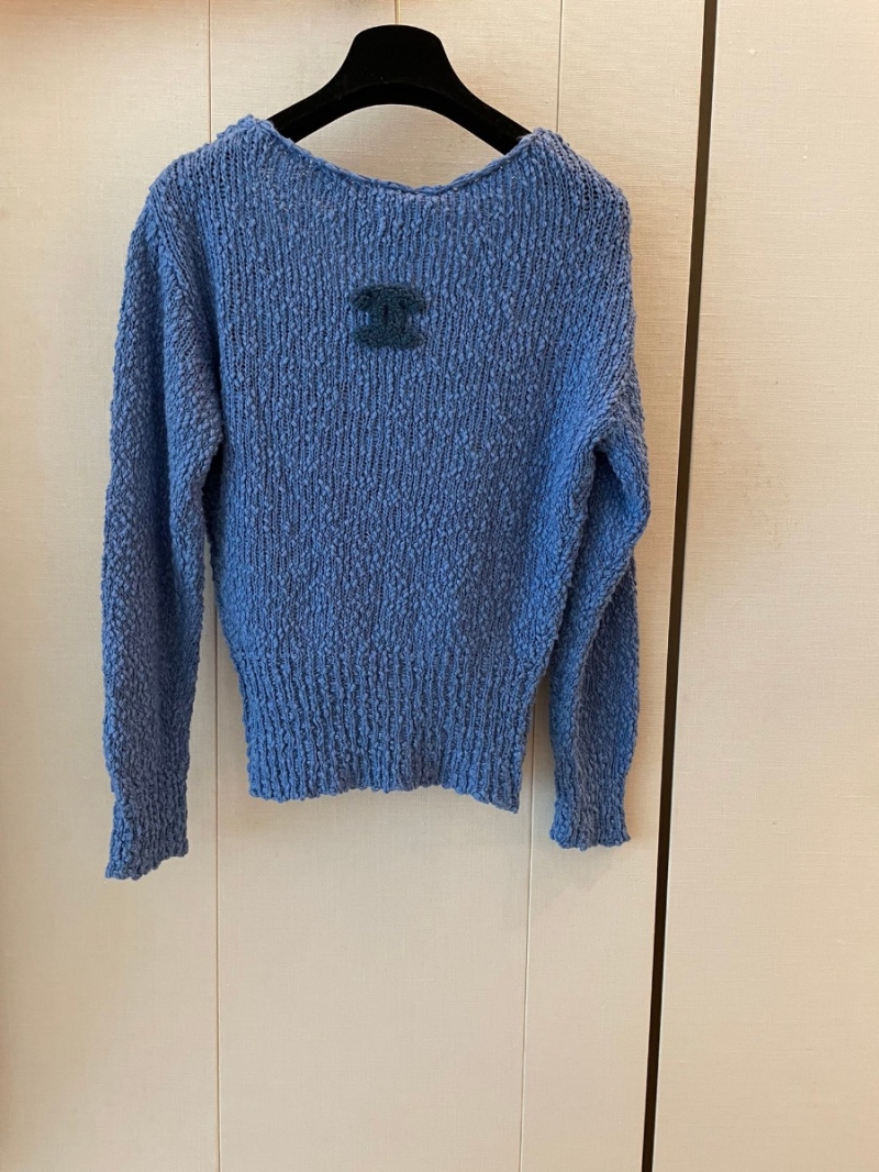 Chanel CC Vintage Collection Textured Knit Sweater - Blue