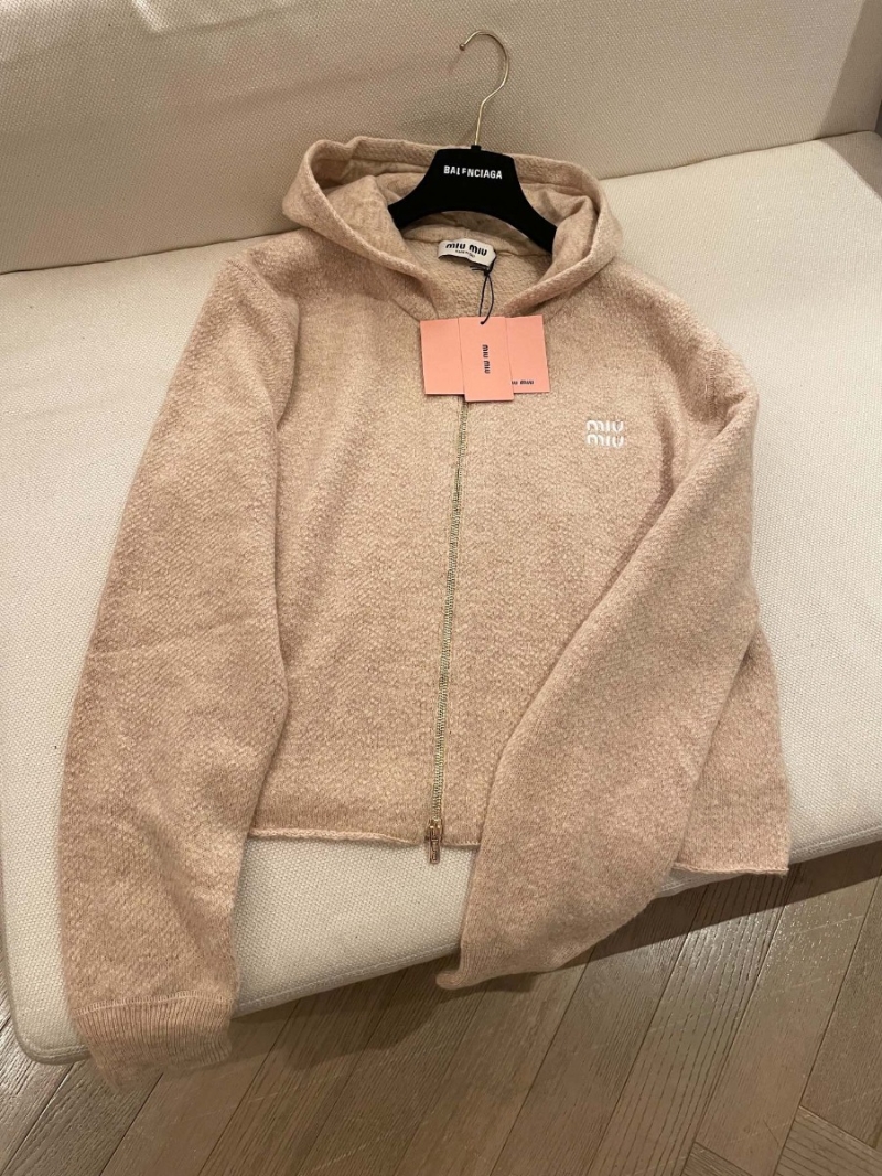 Miu Miu 24FW Early Fall Wool Knit Hoodie