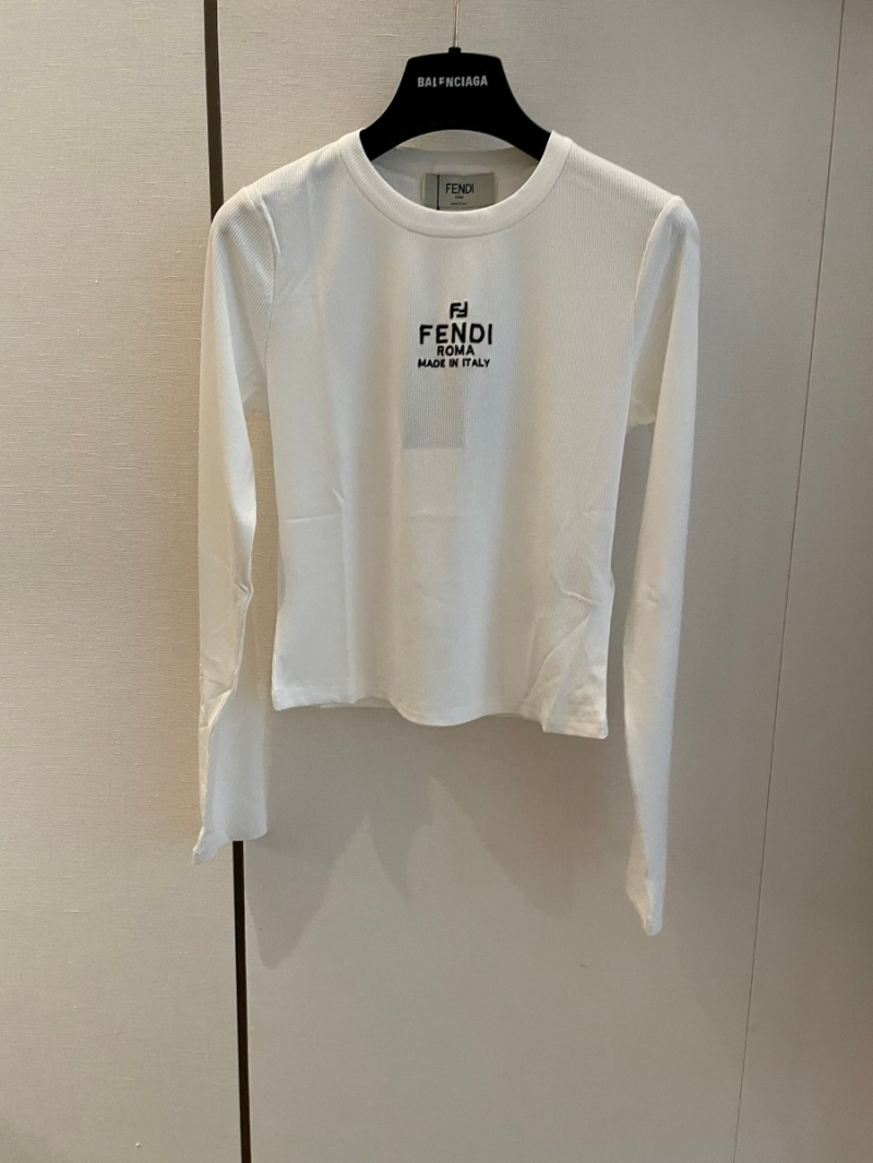 Fendi New Embroidered Base Layer Top. White