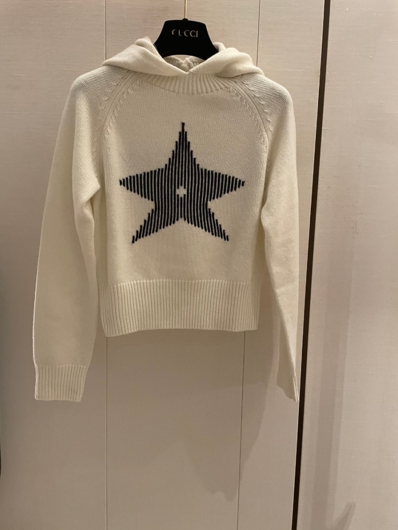 Dior Alps Wool Hoodie from the Alpine Ski Collection. White with Star Pattern