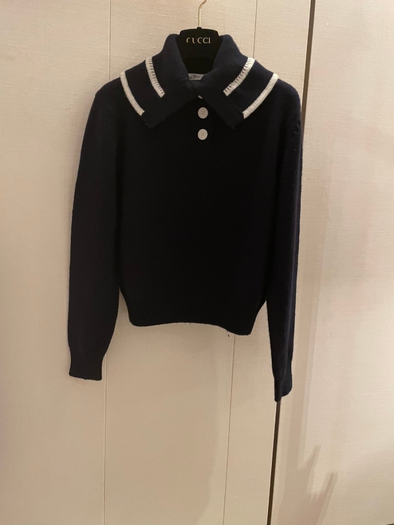 Dior New Collection Elegant Wool Pullover with Star Detail. Black