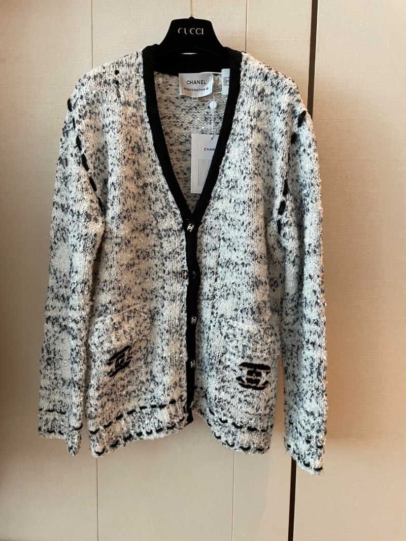 Chanel Vintage Collection Contrast V-Neck Cardigan – Monochrome