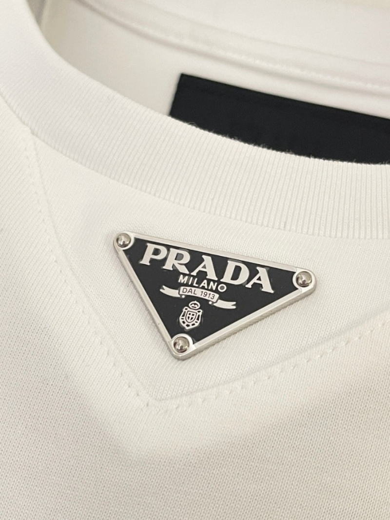 Prada Triangle Logo Short-Sleeve T-Shirt White - Luxe Casual