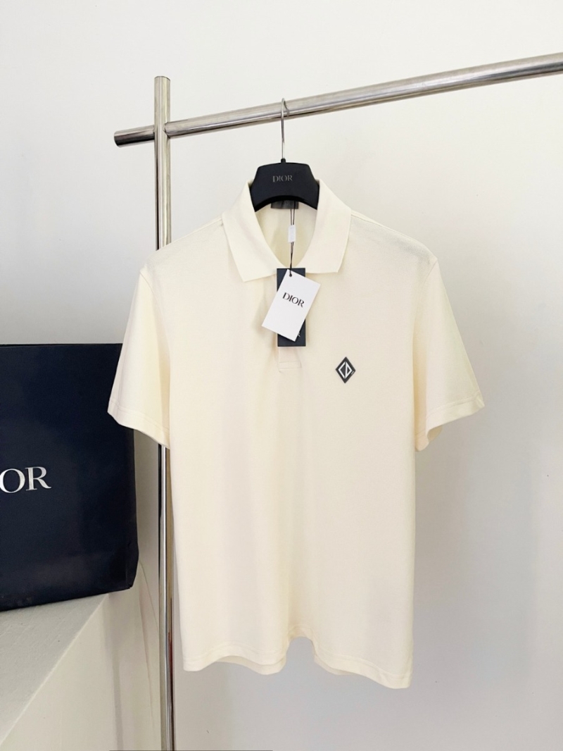 Dior Men’s Exclusive Reflective Logo Polo Shirt Creme