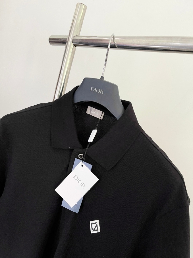 Dior Men’s Exclusive Reflective Logo Polo Shirt Black