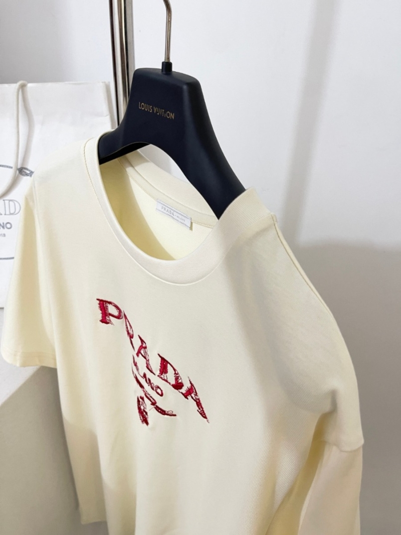 Prada Unisex Classic Embroidered Triangle Logo T-Shirt - Exclusive Edition