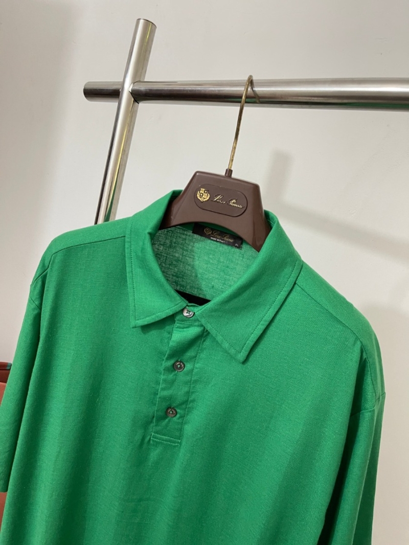 Loro Piana Men's Exclusive Linen Solid Short-Sleeve Polo green