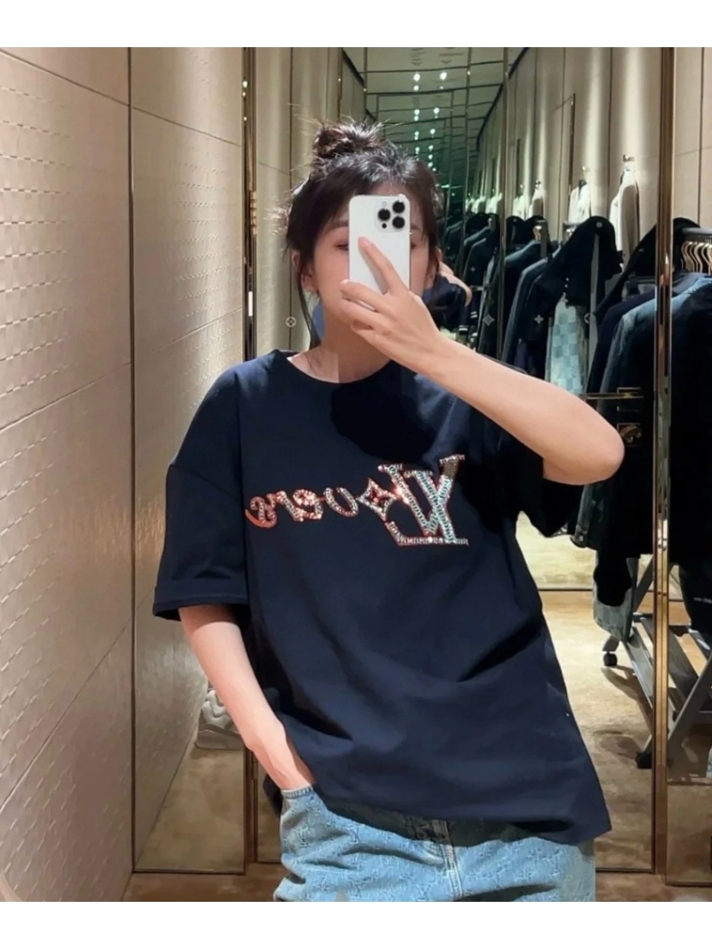 Louis Vuitton LV Unisex Rhinestone Logo T-Shirt