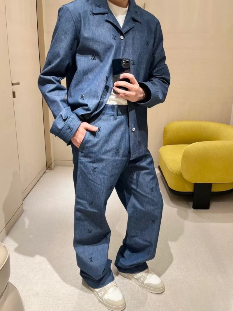 Louis Vuitton LV Limited Edition Unisex Rhinestone Denim Jeans