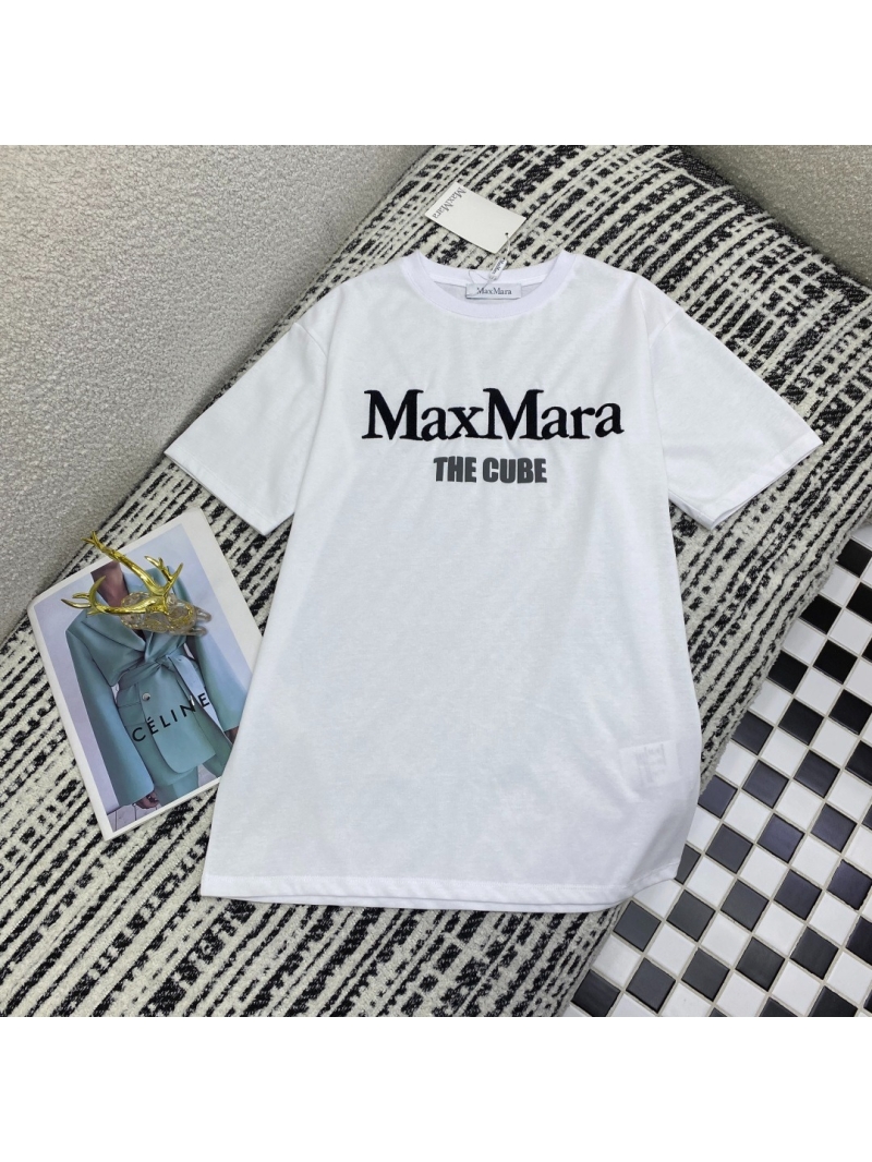 MaxMara 2025 Early Spring Collection Oversized Cotton Crewneck T-Shirt