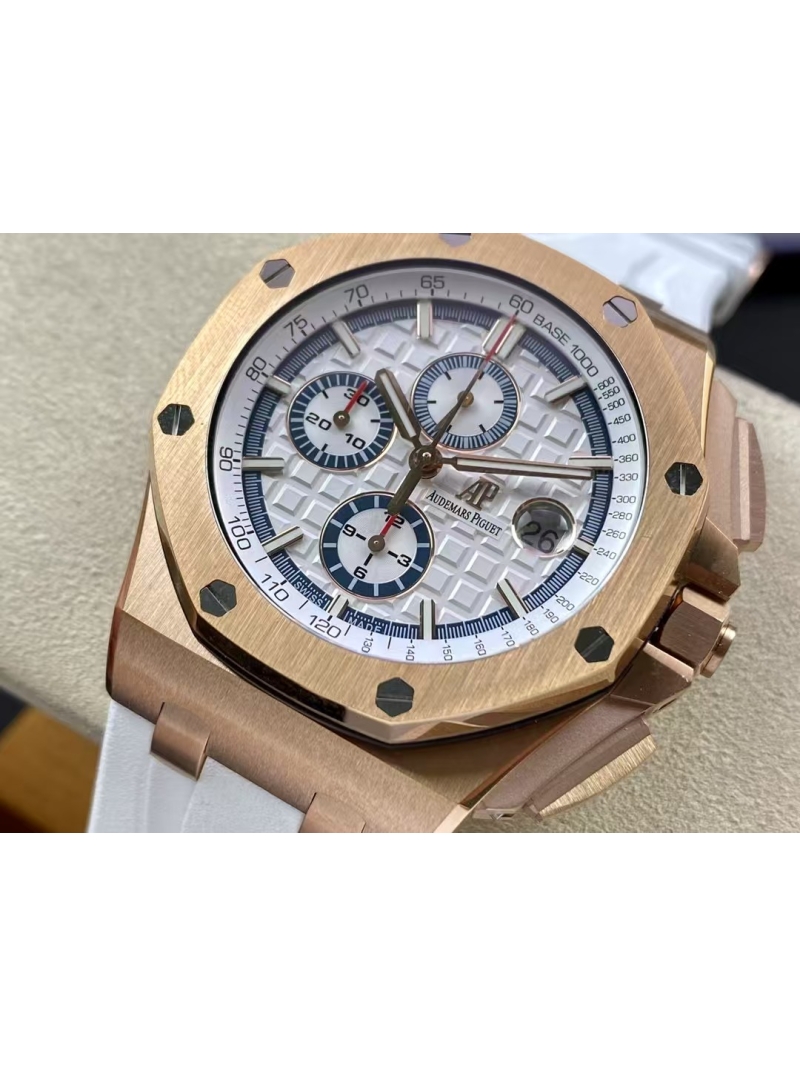 Audemars Piguet Royal Oak Offshore Chronograph Rose Gold White Plate 44mm