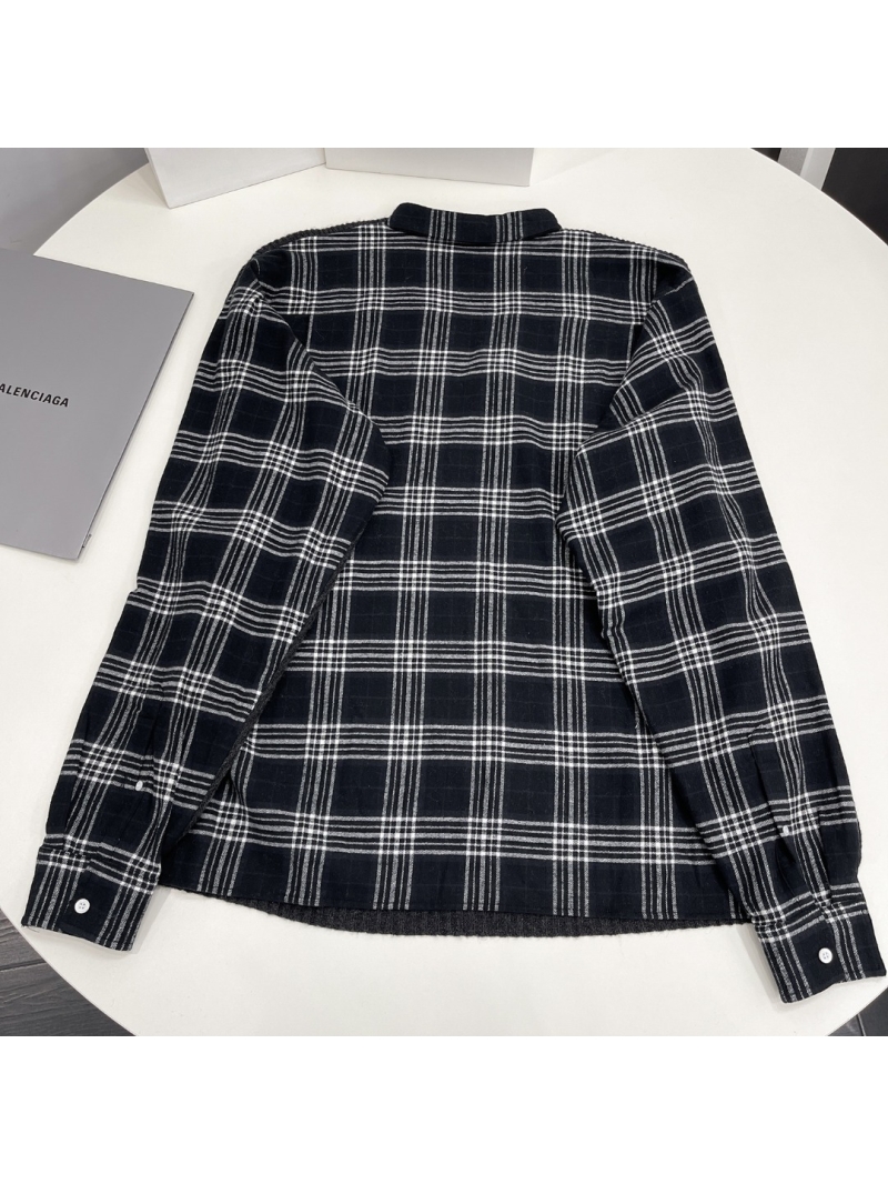 Balenciaga Unisex Patchwork Wool Sweater with Plaid Detail